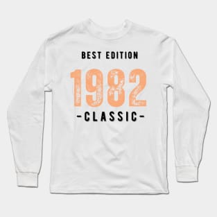 Vintage Birthday Year 1982 Black Long Sleeve T-Shirt